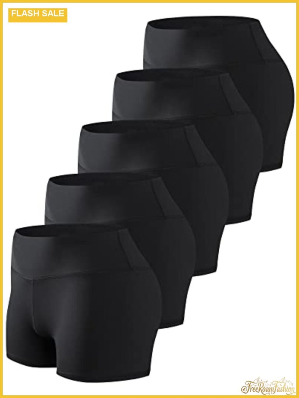 5-Pack Women's Compression Biker Shorts, Spandex Volleyball Athletic Shorts